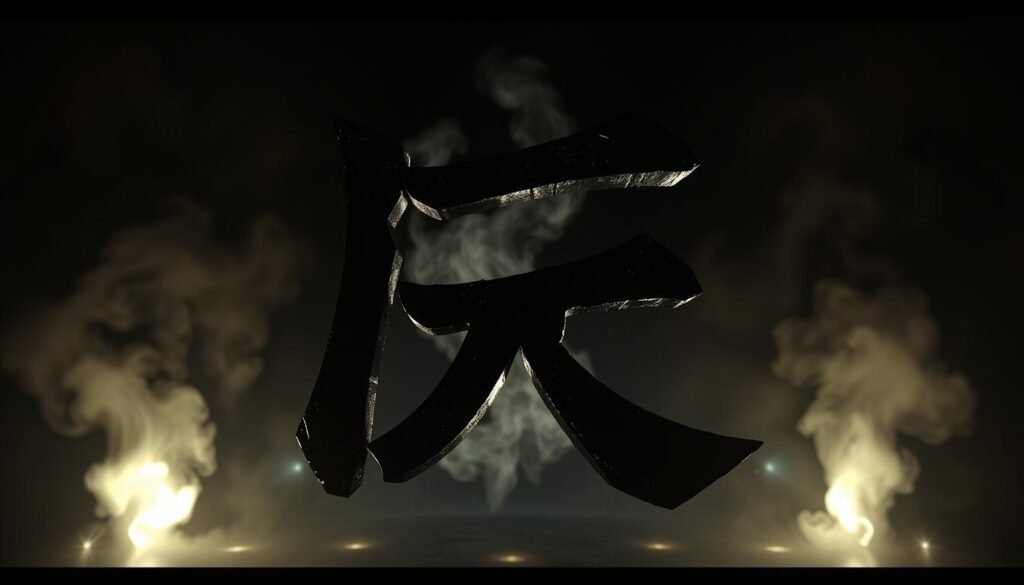 A dramatic, high-contrast depiction of the "雷神訊號" symbol against a moody, atmospheric backdrop. The symbol appears to be carved or cast in metal, with intricate textures and shadows that convey a sense of power and mysticism. The foreground is sharply focused, with the symbol taking up a significant portion of the frame. The middle ground features a swirling, ethereal energy field or cloud-like formations, creating a sense of mystery and otherworldliness. The background is dark and shadowy, with hints of a UTown cityscape visible in the distance, lending a sense of scale and context to the scene. Dramatic lighting casts dramatic shadows and highlights, adding to the high-impact, cinematic feel. A dramatic, high-contrast depiction of the "雷神訊號" symbol against a moody, atmospheric backdrop. The symbol appears to be carved or cast in metal, with intricate textures and shadows that convey a sense of power and mysticism. The foreground is sharply focused, with the symbol taking up a significant portion of the frame. The middle ground features a swirling, ethereal energy field or cloud-like formations, creating a sense of mystery and otherworldliness. The background is dark and shadowy, with hints of a UTown cityscape visible in the distance, lending a sense of scale and context to the scene. Dramatic lighting casts dramatic shadows and highlights, adding to the high-impact, cinematic feel.
