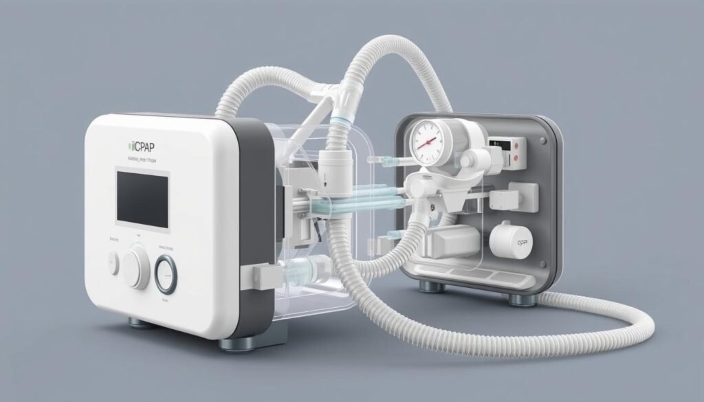 睡眠呼吸機氣道正壓通氣示意圖